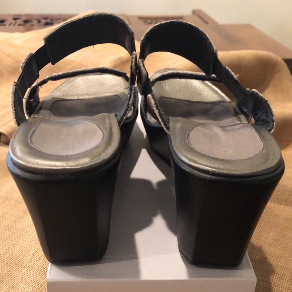 NAOT Black Grey Silver Platform Sandals - Picture 4 of 7